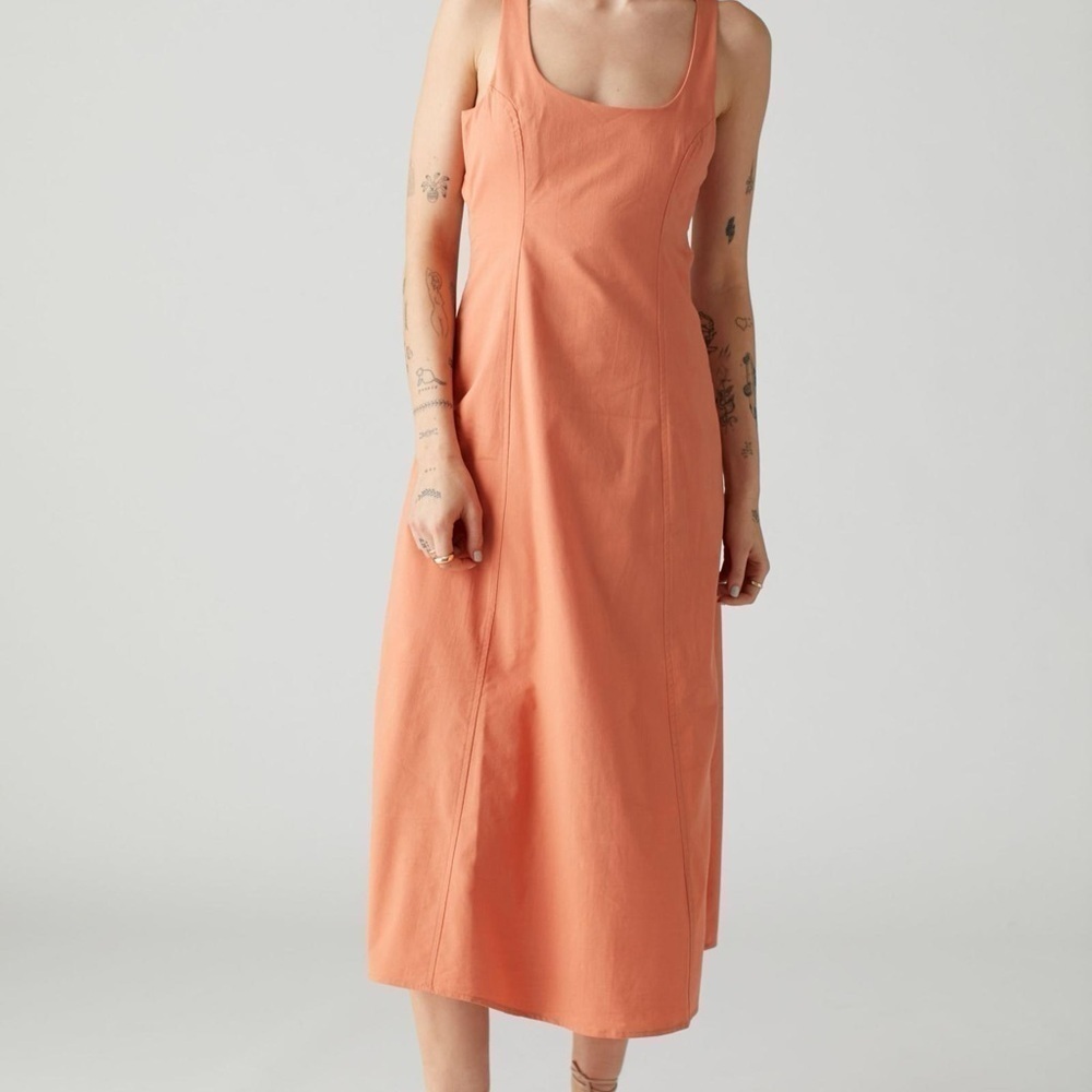 Third Form Flowers For You Guava Orange Midi Dress Size 10